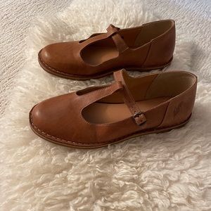 Tan Leather Maryjane Flats